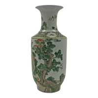 Famille Verte vase, landscape design with tree focus.