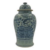 Single Chinese blossom temple jar, frontal view