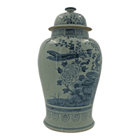 Single Chinese blossom temple jar, side view