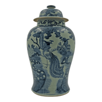 Single Chinese temple jar featuring pheasant and floral design.