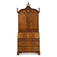 Front view, elegant walnut secretary desk.