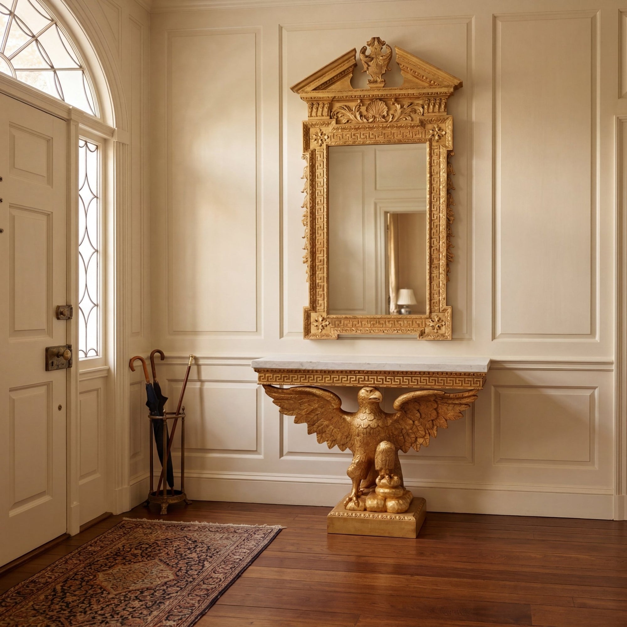 George II giltwood mirror in the manner of William Kent